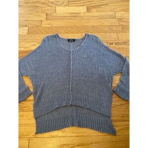 Lulu's women's dusty blue crochet knit oversized relaxed casual sweater sz small